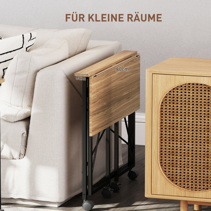 FurnitureR Bureau pliable moderne, 1-pack Chêne, conception compacte, bois haut de gamme et cadre métallique robuste, idéal pour petits espaces, meuble gain de place