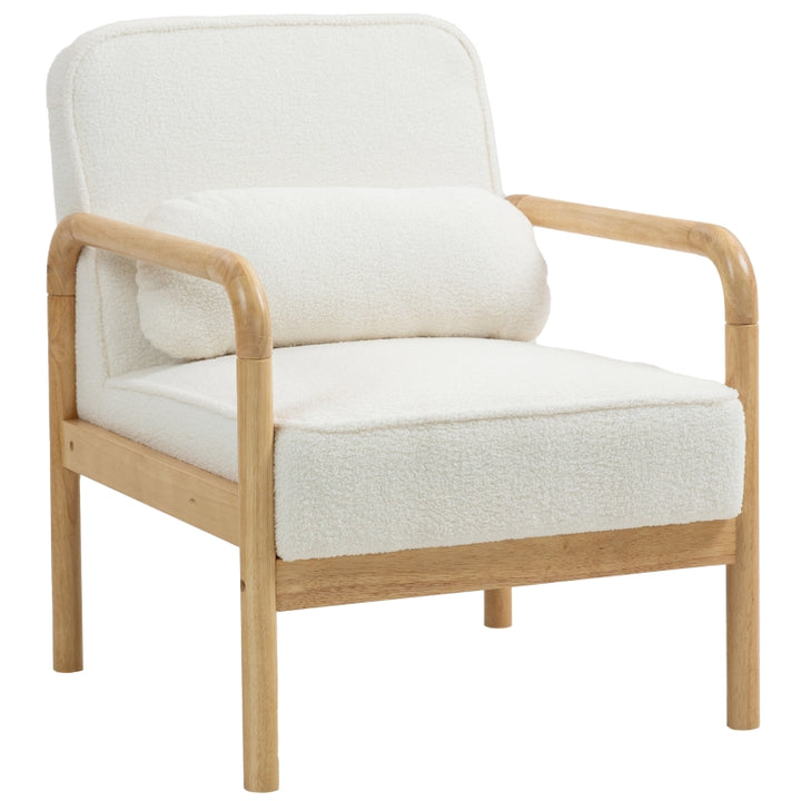 FurnitureR Fauteuil Blanc en Bois, Design Contemporain, Confort Remarquable, Idéal pour Salon ou Bureau, Structure Durable