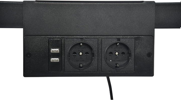 Furniture R Lit Superposé 90x200 cm avec Table et 2 Prises de Courant+2USB, Lit en Mezzanine avec Echelle Latérale à Quatre Marches, Adapté aux Enfants et aux Adolescents, Fer + MDF, Brun Foncé