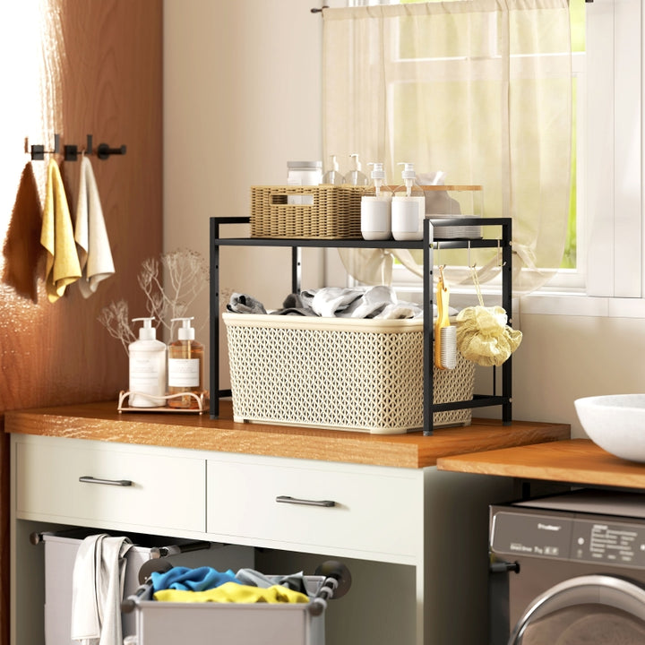 FurnitureR Étagère de Cuisine Noire 1 Pièce, Conception Moderne, Métal Solide avec Stockage Amélioré, Organisation Pratique pour Petits Appareils, Rangement Multiusage avec Charme Élégant
