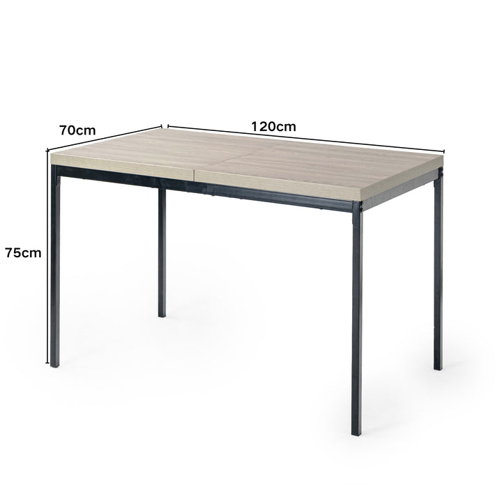 FurnitureR Table à Manger en Bois grainé Gris, Table à Manger de Cuisine, Salle à Manger Salon Table à Manger rectangulaire avec Pieds réglables, 120x70x75cm, Gris