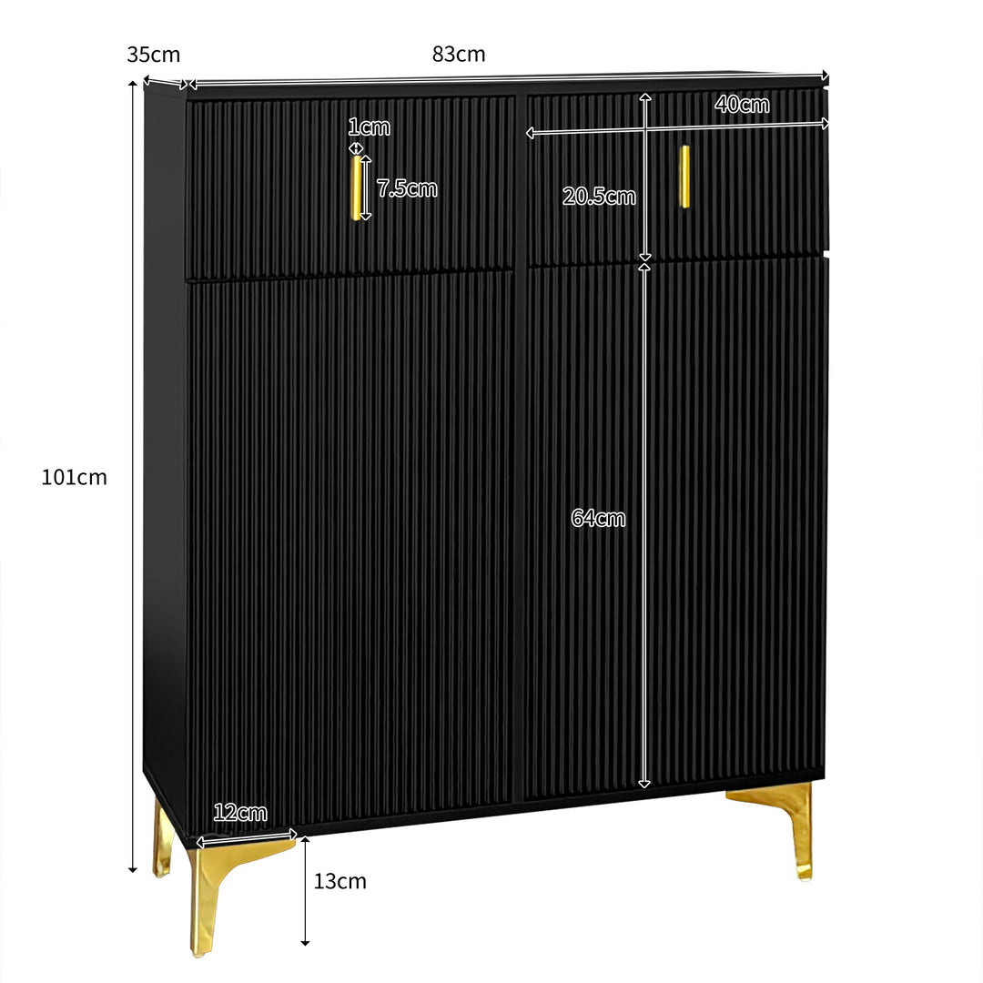 FurnitureR Armoire de Rangement avec 6 Compartiments Détachables & 2 Tiroirs, Parfaite pour un Rangement Sous les Escaliers, 83 cm