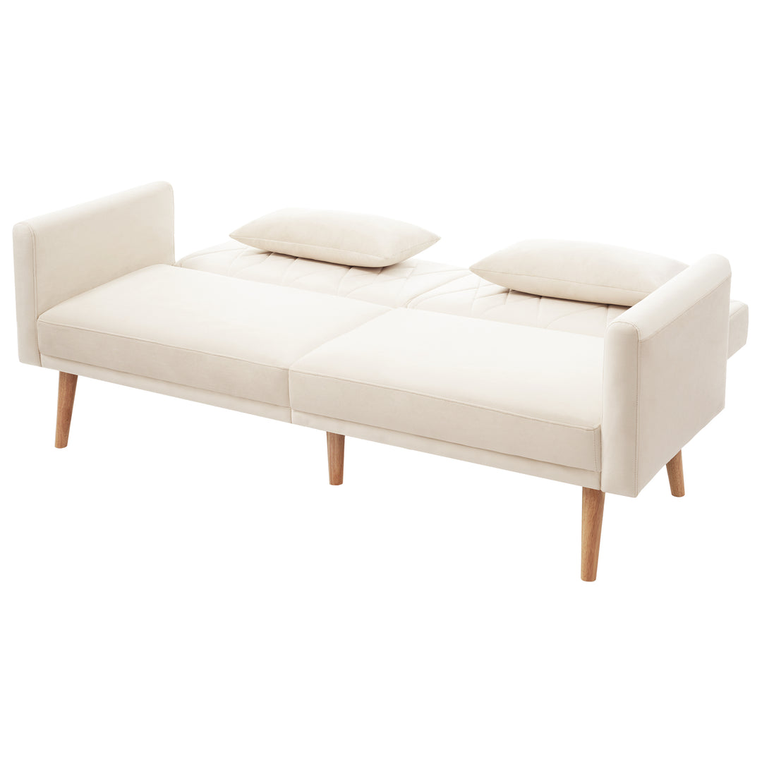 FurnitureR Petit Canape Relaxation, Canapé-lit avec Dossier Réglable en 3 Angles L'accoudoir Est Réglable Sur 5 Angles, Velours