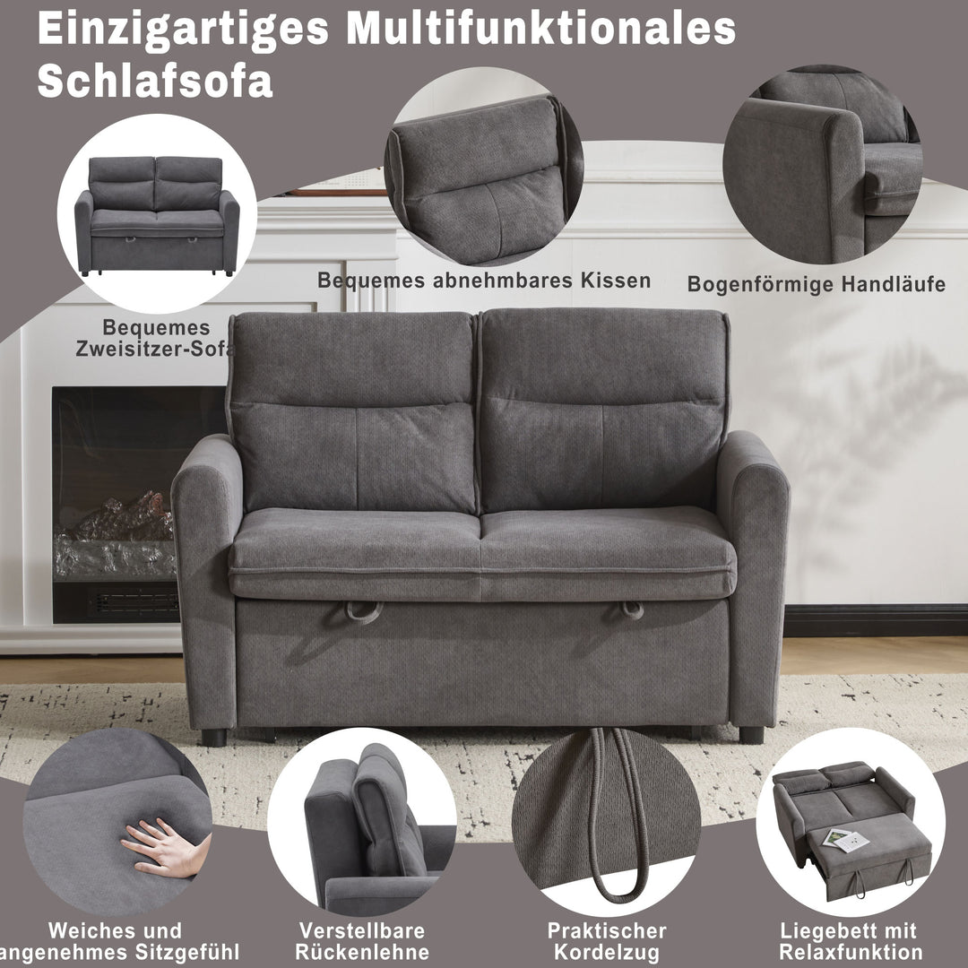 FurnitureR Canape Relaxation Deux Places, Canapé-Lit Pliable, avec Fonction Coulissante, Dossier Réglable, avec Grands Coussins