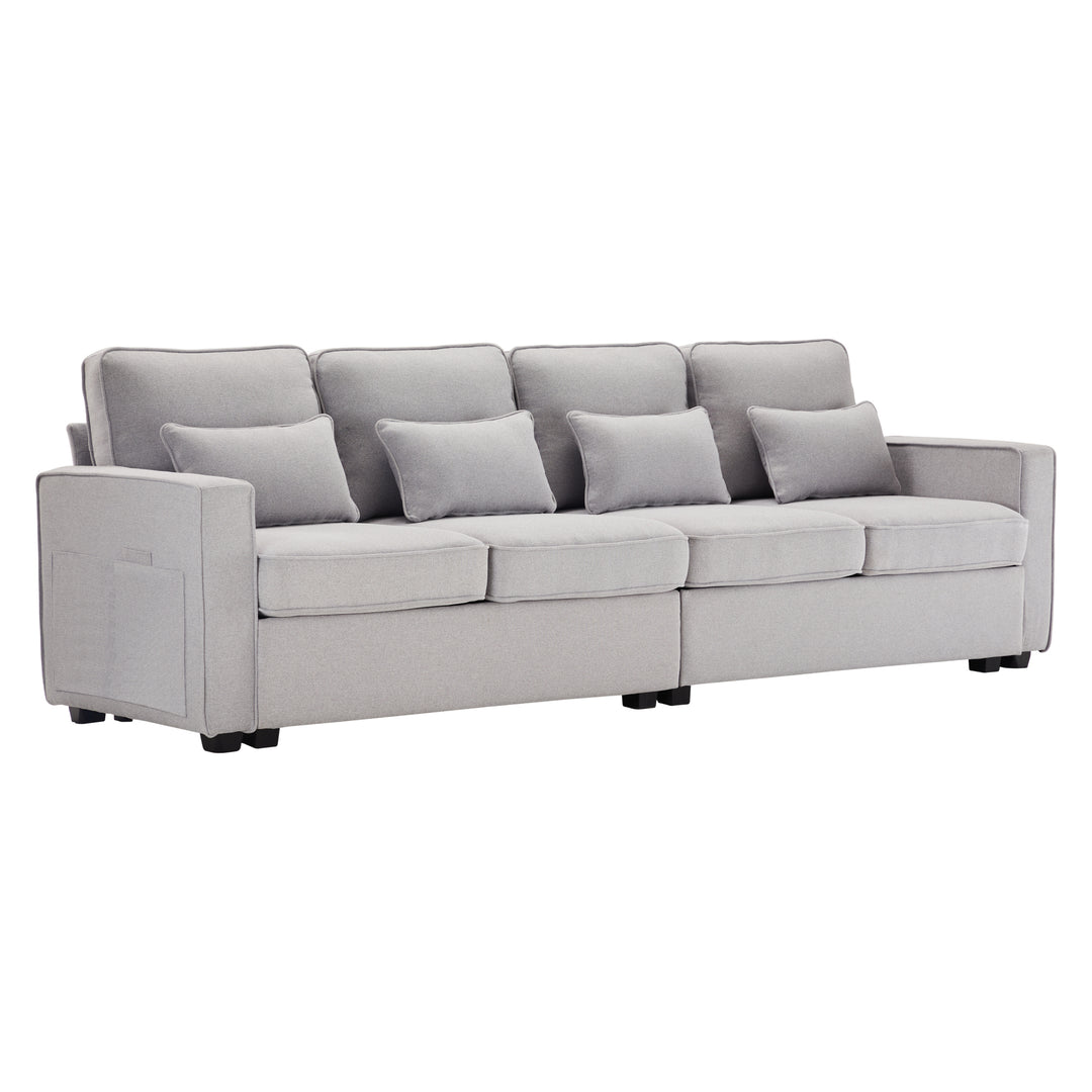 FurnitureR Canapé Loveseat Gris, Design Moderne, Matériau en Lin Durable, Confort À La Maison, Assemblage Facile