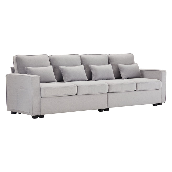 FurnitureR Canapé Loveseat Gris, Design Moderne, Matériau en Lin Durable, Confort À La Maison, Assemblage Facile