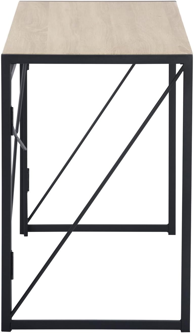 FurnitureR Folding Computer Table, Small Space Foldable Desk, MDF & Metal Frame, Portable Desk for Home Office, Writing Workstation for Living Room, Bedroom, Dormitory, 100x50x75.5cm