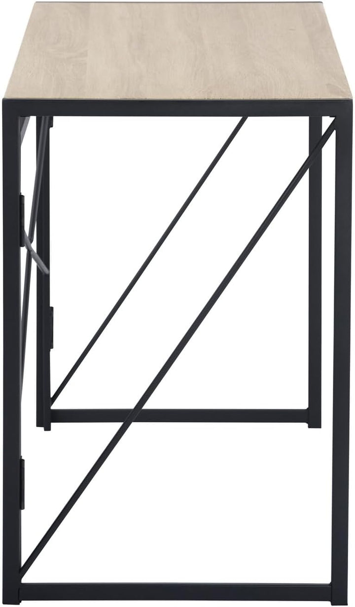 FurnitureR Folding Computer Table, Small Space Foldable Desk, MDF & Metal Frame, Portable Desk for Home Office, Writing Workstation for Living Room, Bedroom, Dormitory, 100x50x75.5cm