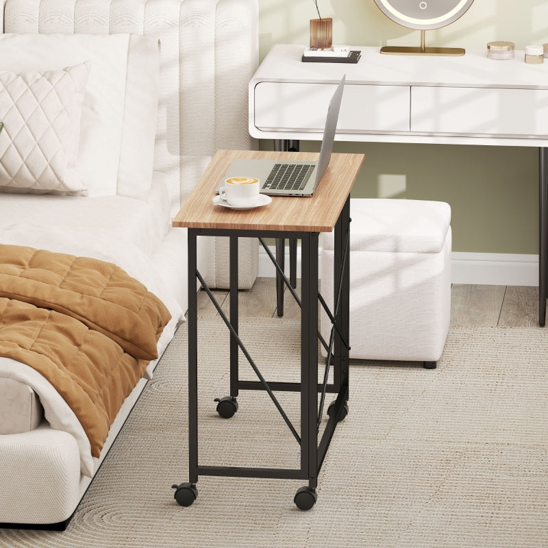 FurnitureR Bureau pliable moderne, 1-pack Chêne, conception compacte, bois haut de gamme et cadre métallique robuste, idéal pour petits espaces, meuble gain de place