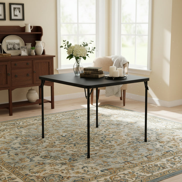 FurnitureR 34-Inch  Folding Table, Heavy-Duty PP Tabletop with Metal Frame, Portable Foldable Utility Table for Picnic, Party, Events, Small Spaces