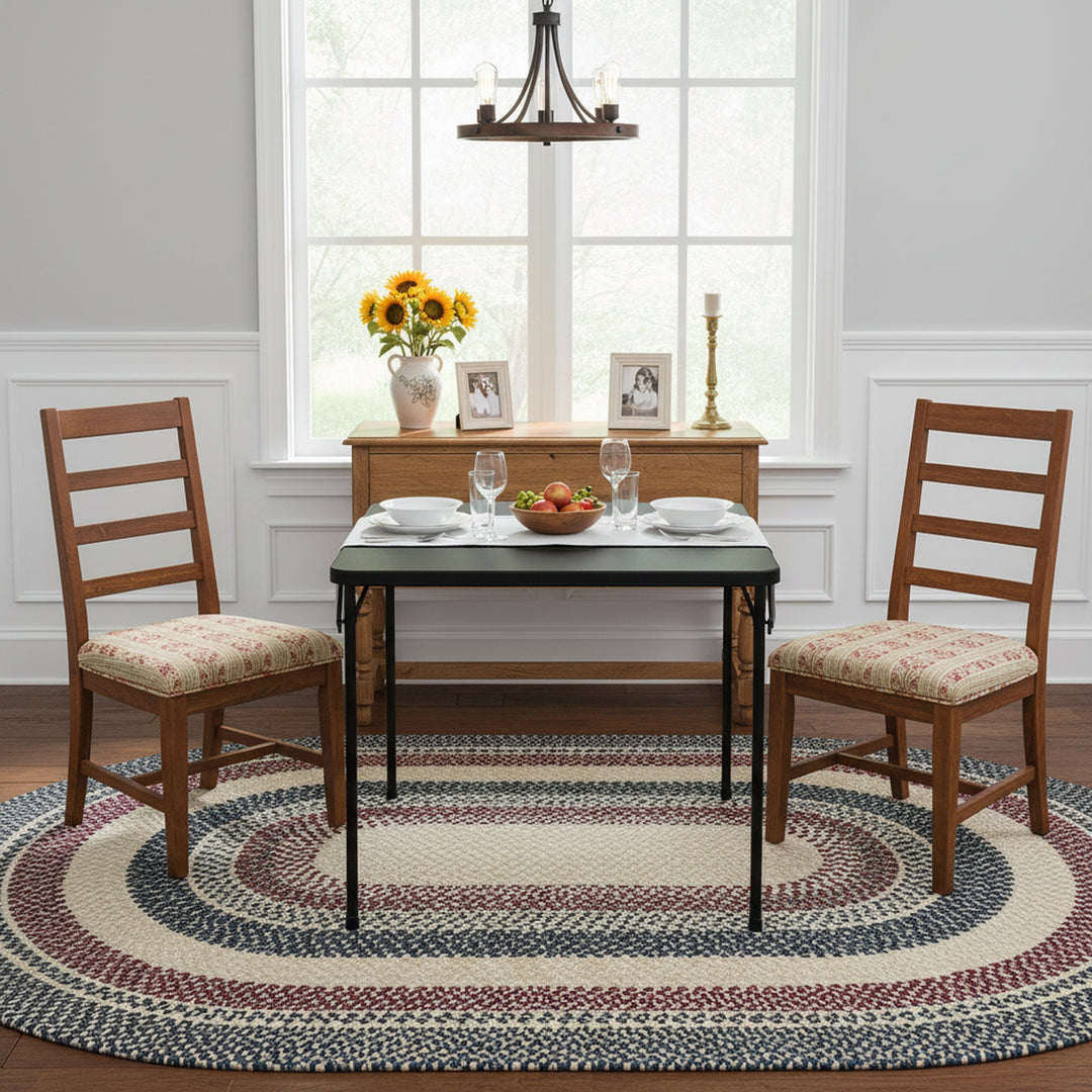 FurnitureR 34-Inch  Folding Table, Heavy-Duty PP Tabletop with Metal Frame, Portable Foldable Utility Table for Picnic, Party, Events, Small Spaces