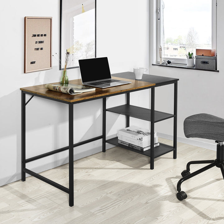 Furniture R Industrial Computer Desk With Wood Top And Steel Frame