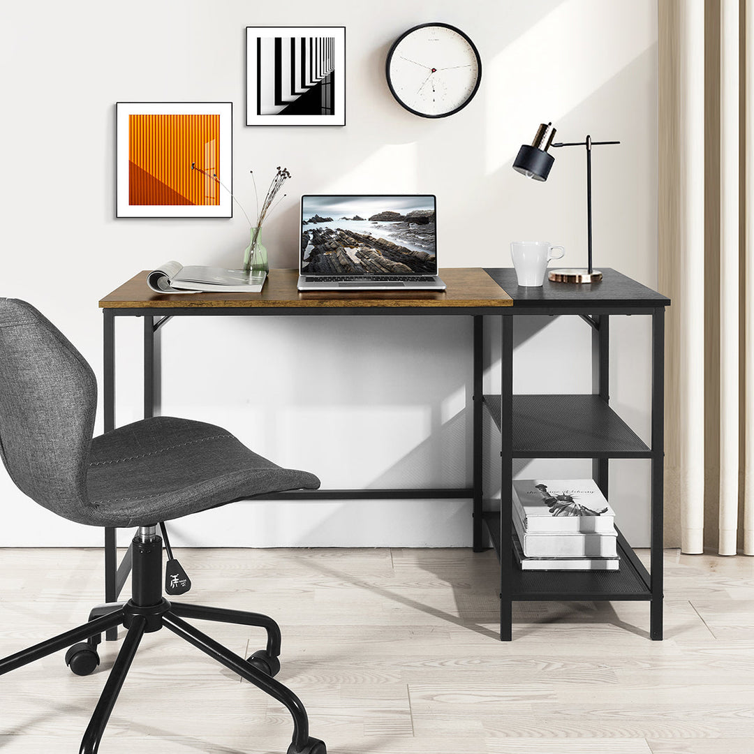 Furniture R Industrial Computer Desk With Wood Top And Steel Frame