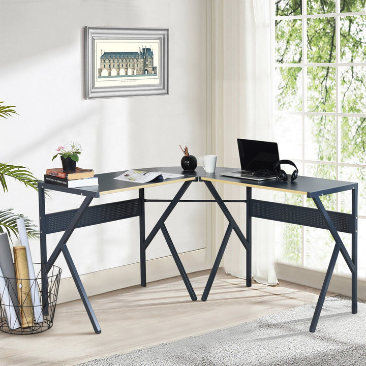 Furniture R Industrial-Chic Corner Desk With L-Shaped Design