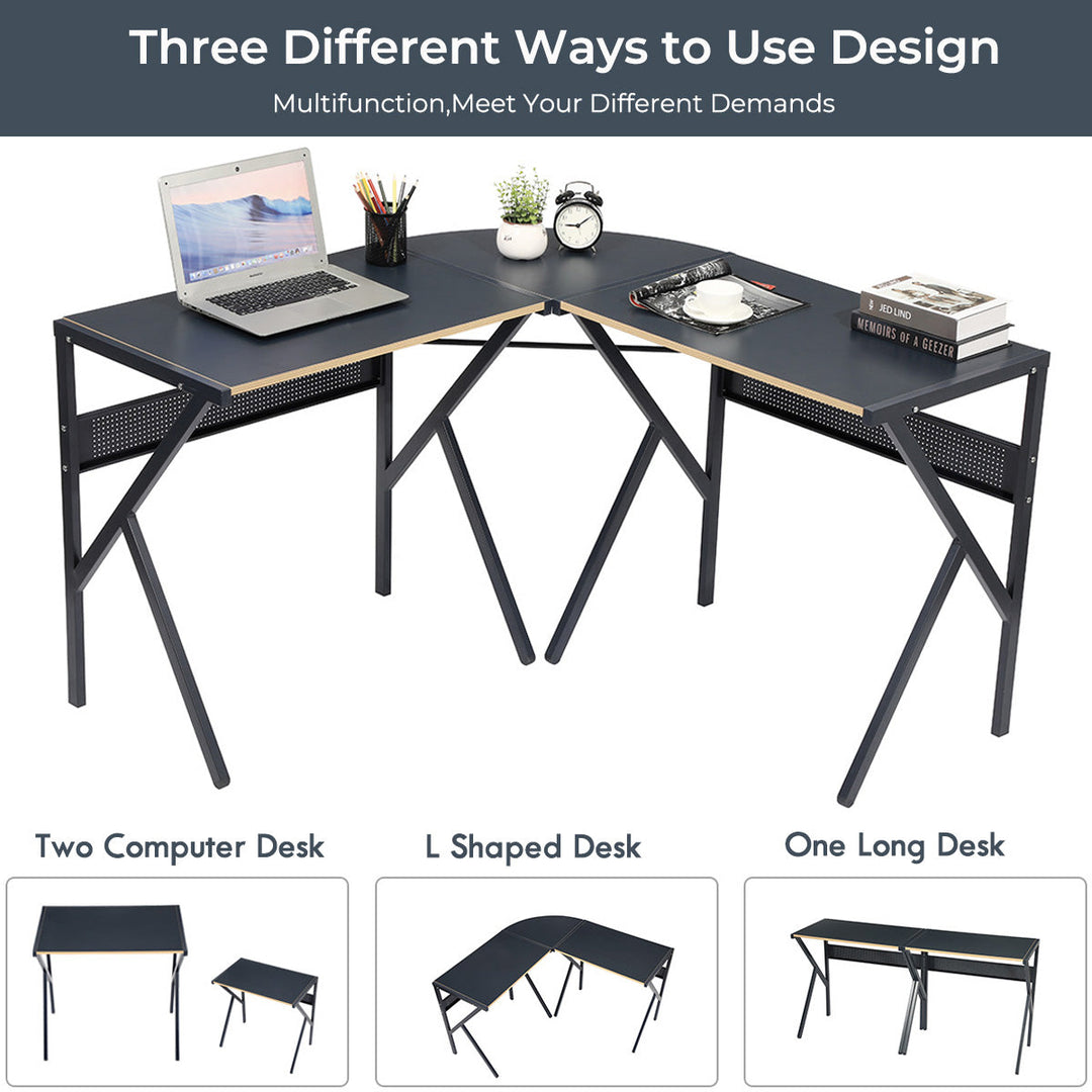 Furniture R Industrial-Chic Corner Desk With L-Shaped Design