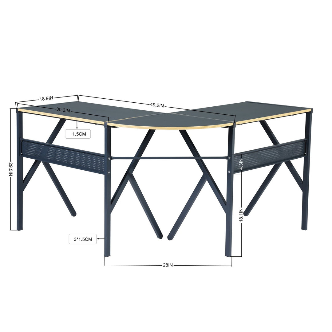 Furniture R Eckschreibtisch im Industrie-Chic-Stil mit L-förmigem Design