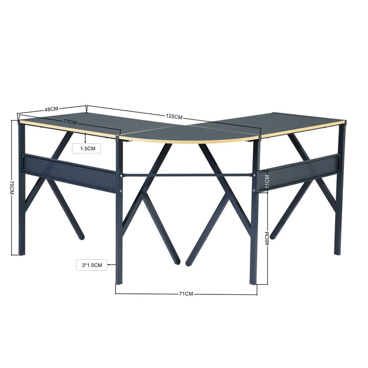 Furniture R Industrial-Chic Corner Desk With L-Shaped Design