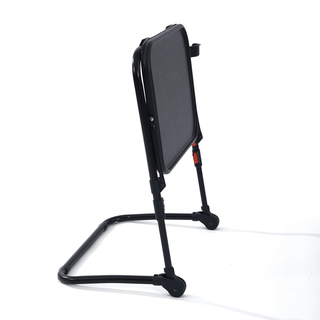 Furniture R Table D'appoint Portable Pliable avec Porte-Gobelet, Support pour Ordinateur Portable en Métal Noir pour la Chambre à Coucher, Plateau Polyvalent, Hauteur et Angle Réglables, 53x37x70cm