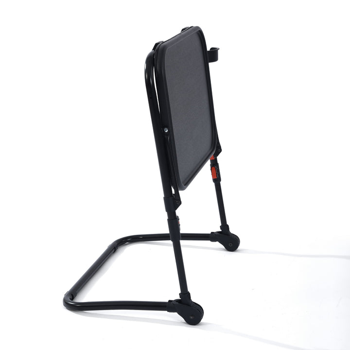 Furniture R Table D'appoint Portable Pliable avec Porte-Gobelet, Support pour Ordinateur Portable en Métal Noir pour la Chambre à Coucher, Plateau Polyvalent, Hauteur et Angle Réglables, 53x37x70cm