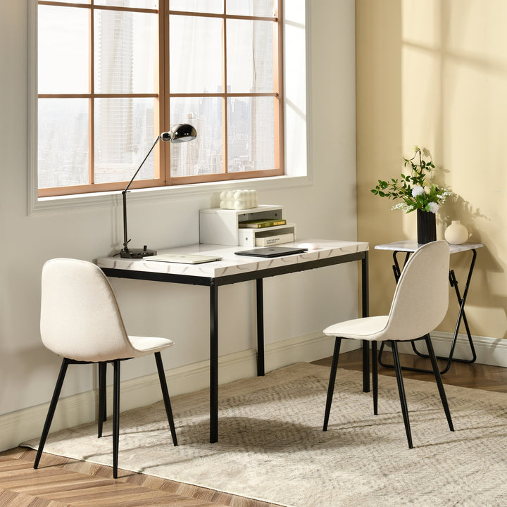 FurnitureR Rectangular Dining Table, for 4-6 People, Modern Minimalist Design, Thick Wood Top with Metal Frame, Elegant Centerpiece for Home Or Office, Outdoor & Indoor