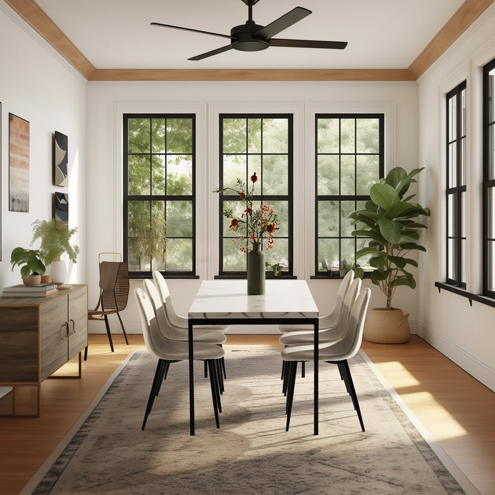 FurnitureR Rectangular Dining Table, for 4-6 People, Modern Minimalist Design, Thick Wood Top with Metal Frame, Elegant Centerpiece for Home Or Office, Outdoor & Indoor