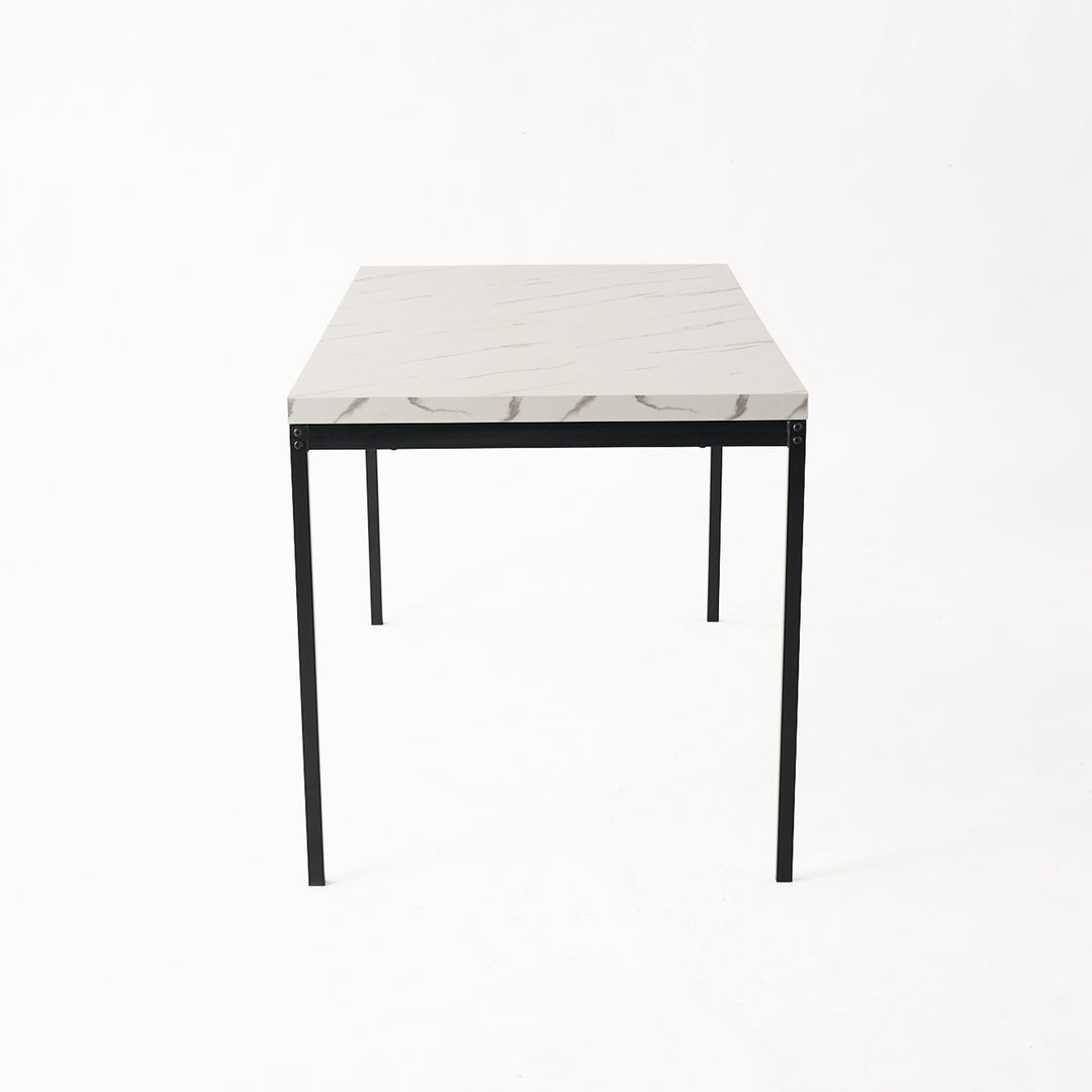 FurnitureR Rectangular Dining Table, for 4-6 People, Modern Minimalist Design, Thick Wood Top with Metal Frame, Elegant Centerpiece for Home Or Office, Outdoor & Indoor