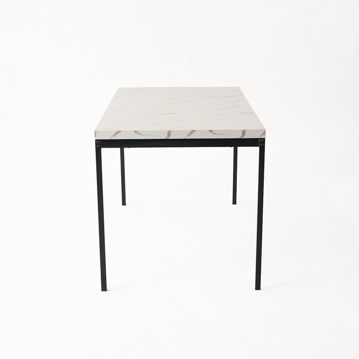 FurnitureR Rectangular Dining Table, for 4-6 People, Modern Minimalist Design, Thick Wood Top with Metal Frame, Elegant Centerpiece for Home Or Office, Outdoor & Indoor