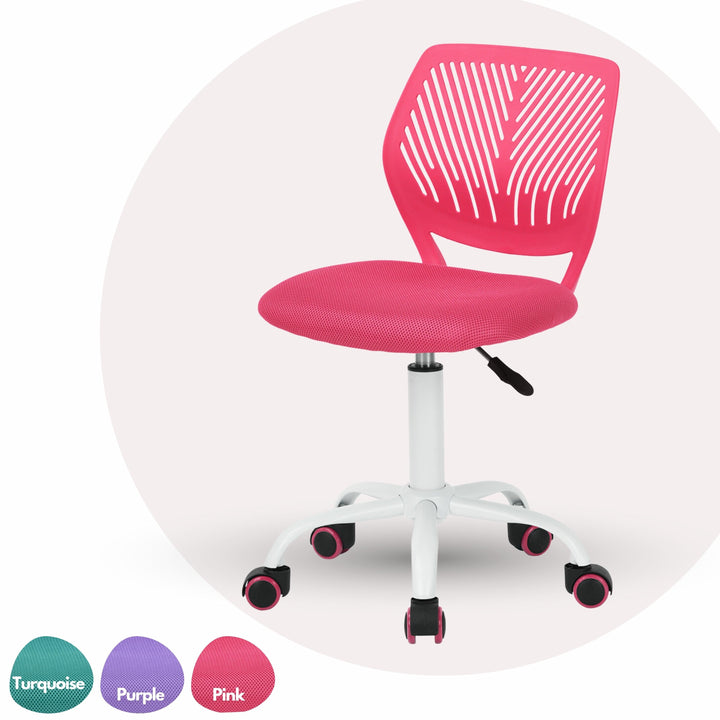 Chaise de bureau pour adolescents en pleine croissance Furniture R, chaise de travail ergonomique en plastique avec hauteur réglable et fonction pivotante