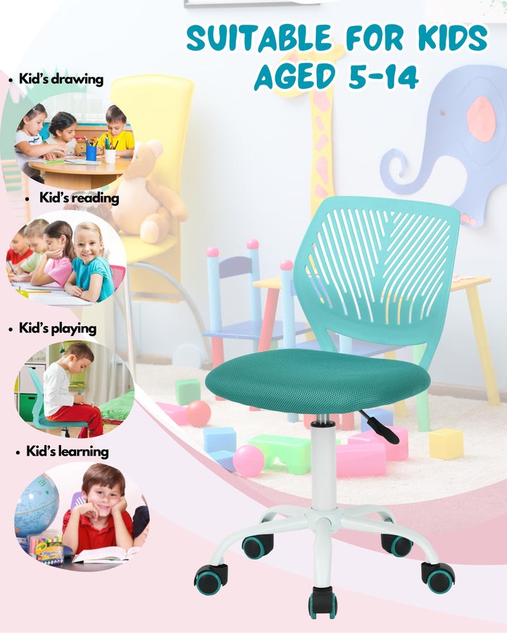 Chaise de bureau pour adolescents en pleine croissance Furniture R, chaise de travail ergonomique en plastique avec hauteur réglable et fonction pivotante