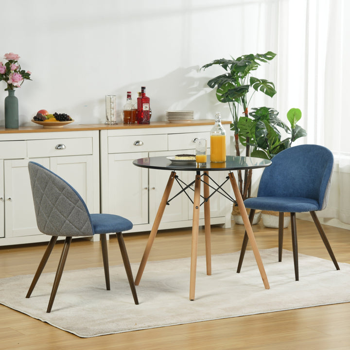 Furniture R Scandinavian Round White Dining Kitchen Table With Wooden Legs For Office & Conference 2 To 4 People