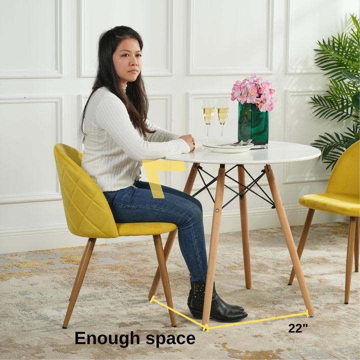 Furniture R Scandinavian Round White Dining Kitchen Table With Wooden Legs For Office & Conference 2 To 4 People