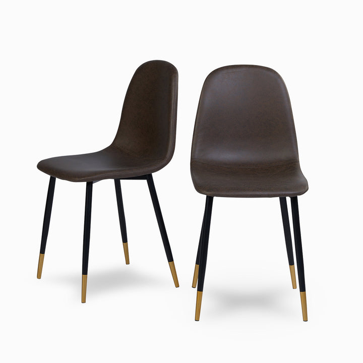 Furniture R Scandinavian Modern Design Leathaire Dining Chairs With Curved Backs And Floor Pads