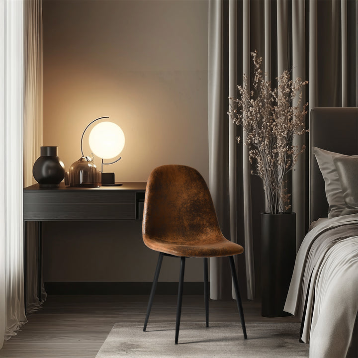 Chaise de salle à manger FurnitureR, confortable et revêtue de tissu suédé, sans accoudoirs, idéale pour la maison, la cuisine, le salon, la chambre, le restaurant et le café (1 pièce).