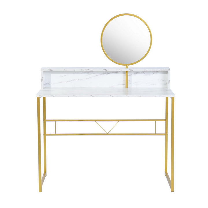 Furniture R Glamorous Makeup Vanity With Storage And Lighting