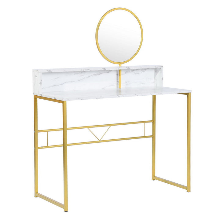 Furniture R Glamorous Makeup Vanity With Storage And Lighting
