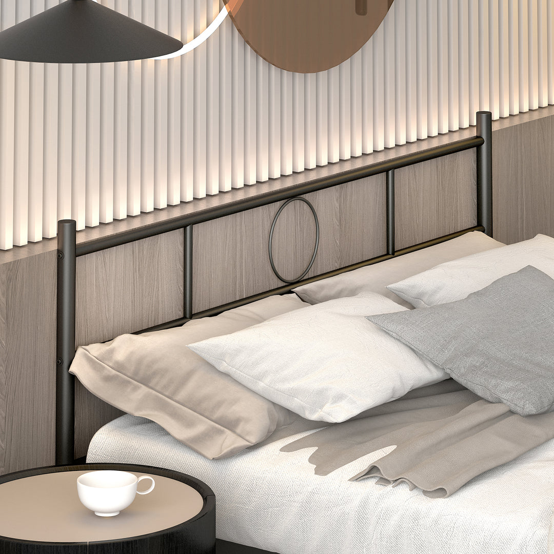 FurnitureR Metallbettgestell mit Kopf- und Fußteil – Robuste Stahllatten, Stauraum unter dem Lattenrost, kein Boxspringbett erforderlich, Doppelbettgröße, Schwarz