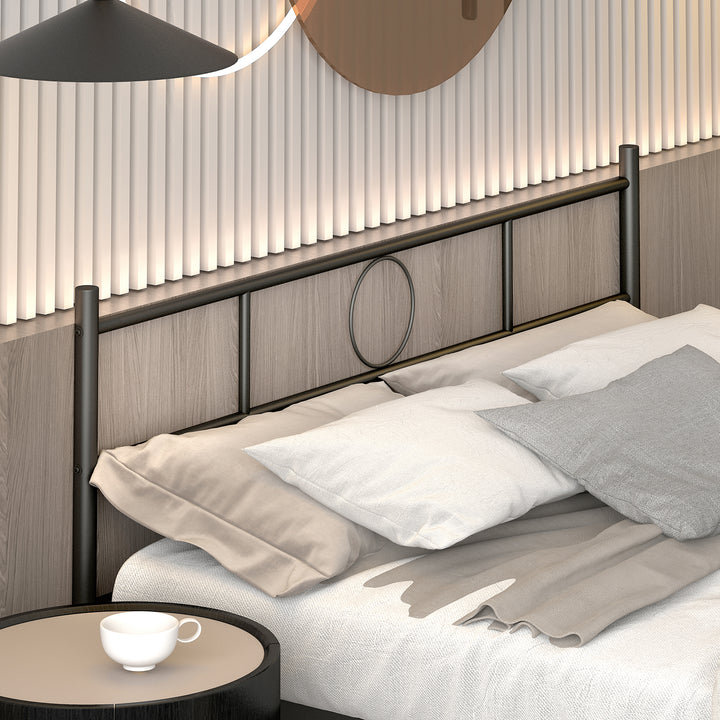 FurnitureR Metallbettgestell mit Kopf- und Fußteil – Robuste Stahllatten, Stauraum unter dem Lattenrost, kein Boxspringbett erforderlich, Doppelbettgröße, Schwarz