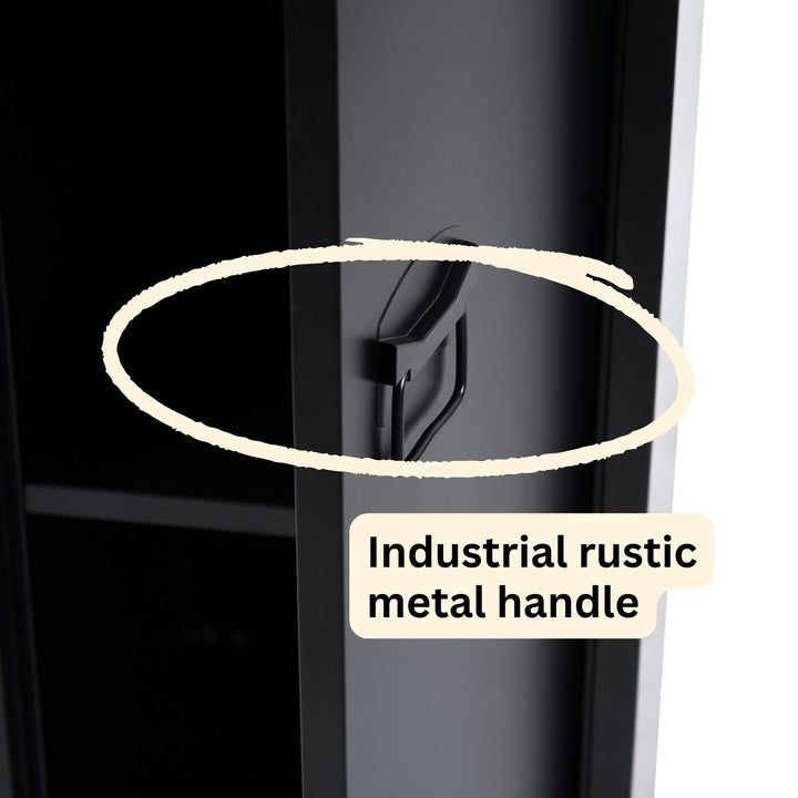 Furniture R 3-in-1-Freistehender Lagerschrank aus Metall mit abschließbaren Türen und belüfteten Regalen