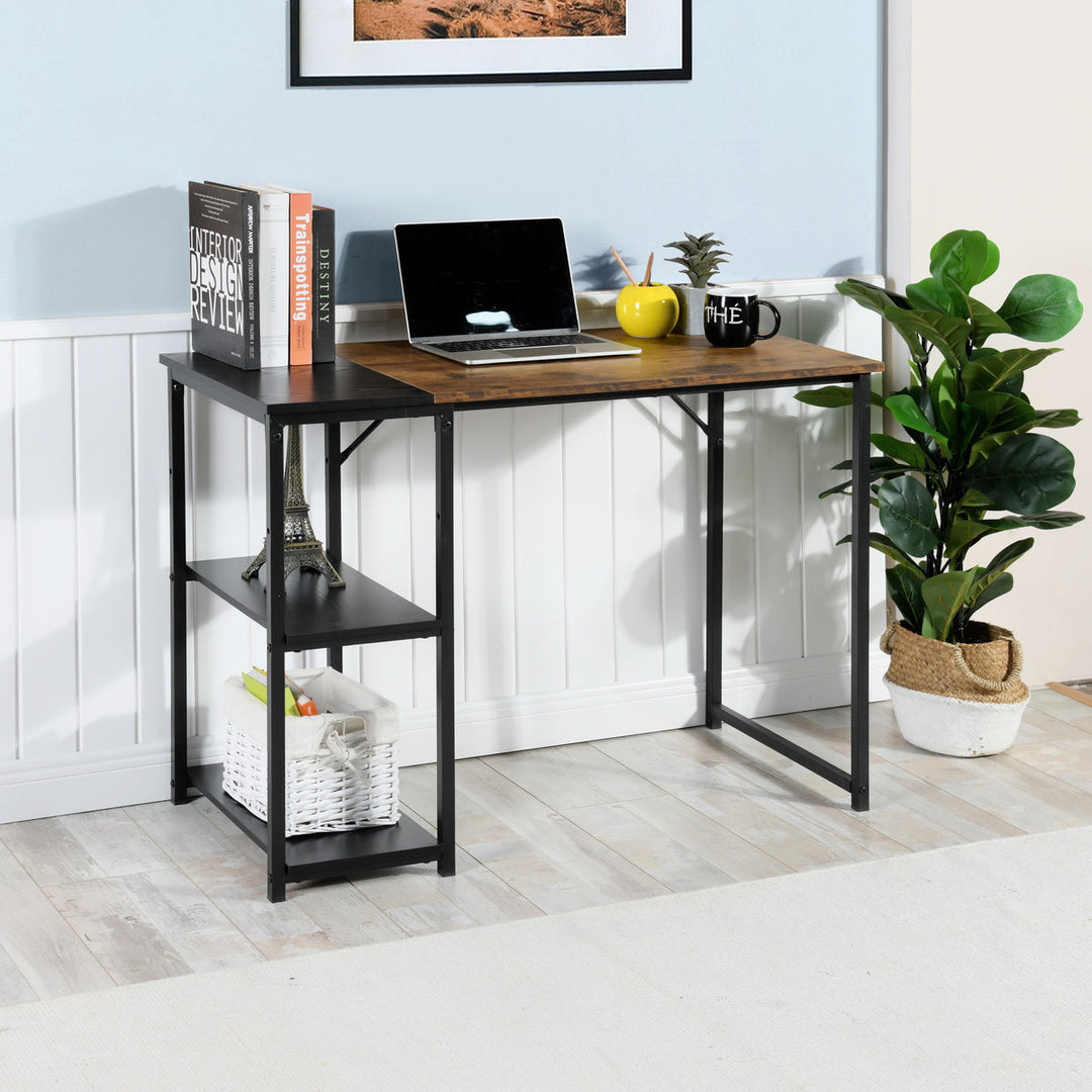 Furniture R Mid-Century Modern Design Writing Desk With Shelf ,Stylish And Sturdy Workspace