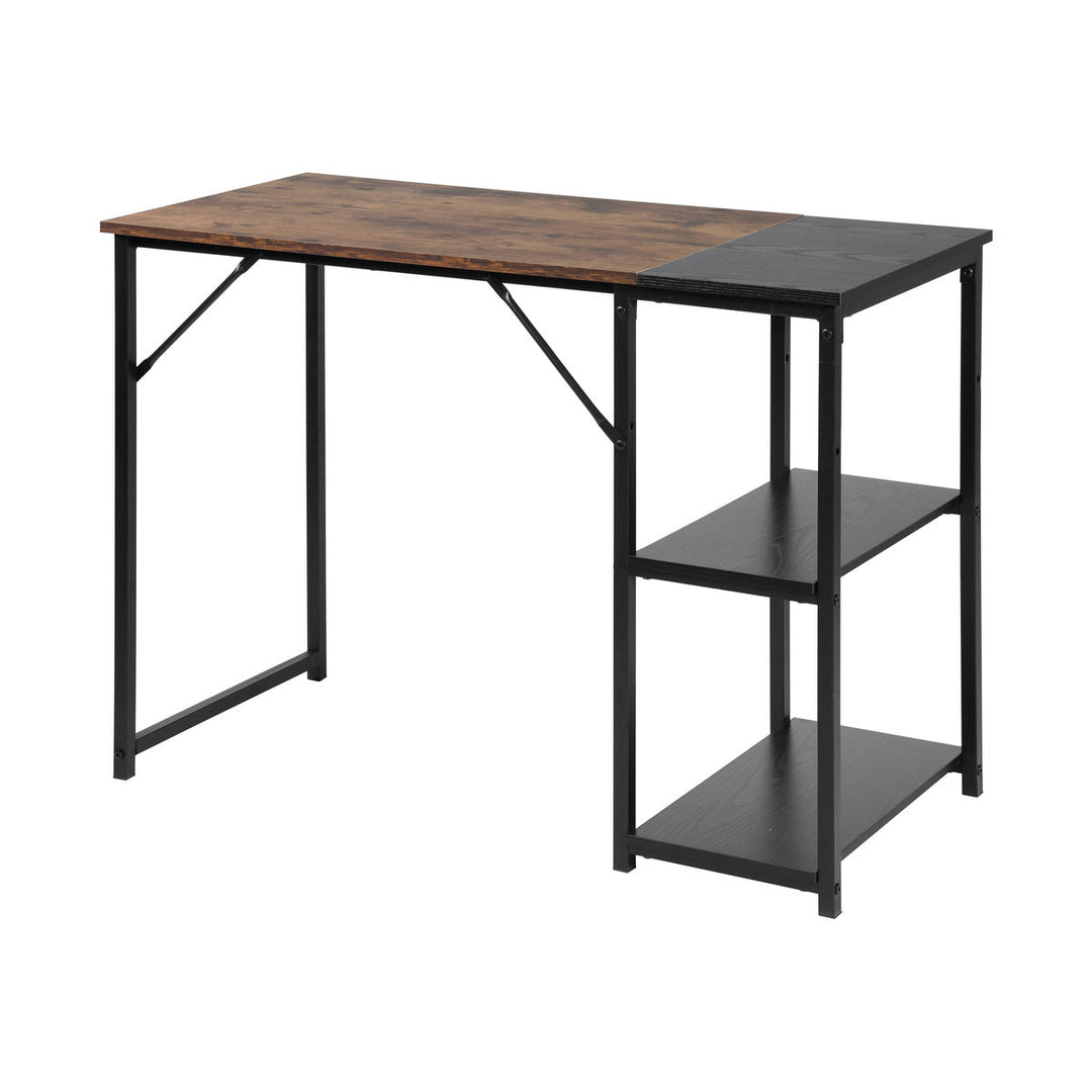 Furniture R Mid-Century Modern Design Writing Desk With Shelf ,Stylish And Sturdy Workspace