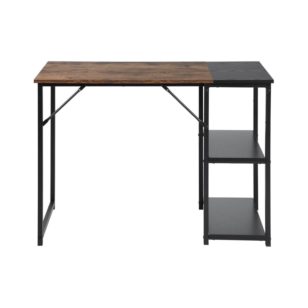 Furniture R Mid-Century Modern Design Writing Desk With Shelf ,Stylish And Sturdy Workspace