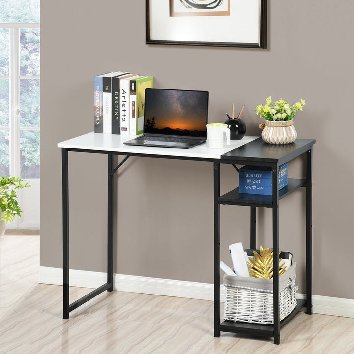 Furniture R Schreibtisch im Mid-Century Modern Design mit Ablage, stilvoller und stabiler Arbeitsplatz