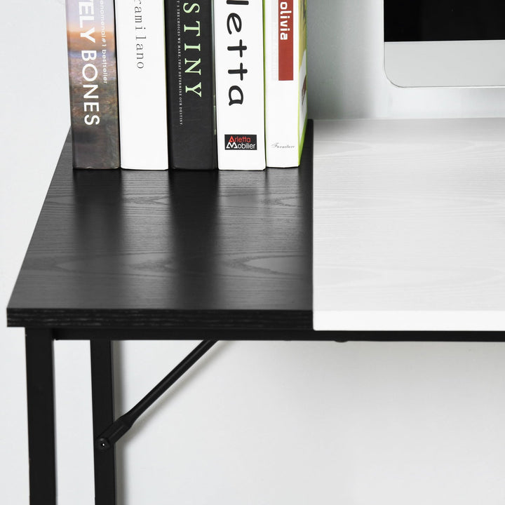 Furniture R Schreibtisch im Mid-Century Modern Design mit Ablage, stilvoller und stabiler Arbeitsplatz