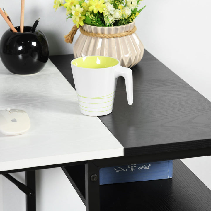 Furniture R Schreibtisch im Mid-Century Modern Design mit Ablage, stilvoller und stabiler Arbeitsplatz