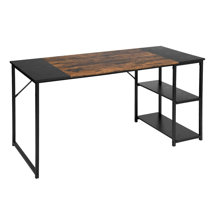 Furniture R Mid-Century Modern Design Writing Desk With Shelf ,Stylish And Sturdy Workspace