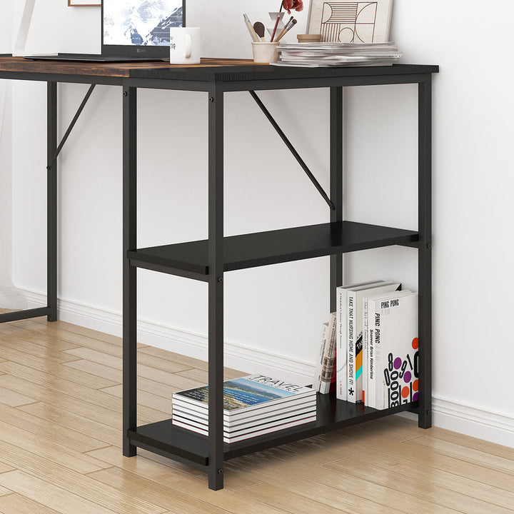 Furniture R Schreibtisch im Mid-Century Modern Design mit Ablage, stilvoller und stabiler Arbeitsplatz