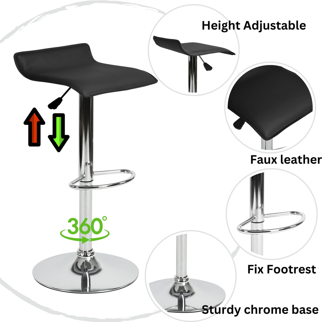 Furniture R Flanagan Barstools With Pvc Upholstery And Adjustable Height,Minimalist Design.