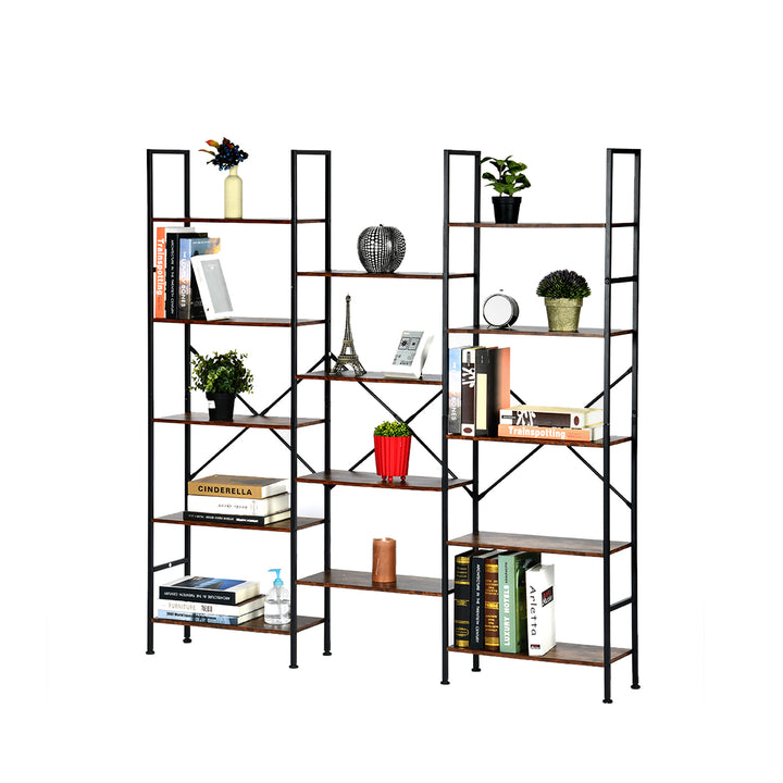 FurnitureR Support pour Plantes d'intérieur et d'extérieur - Étagère Industrielle - Cadre en métal avec étagères en MDF pour Affichage de Jardin - Rangement Polyvalent à Plusieurs Niveaux - Marron