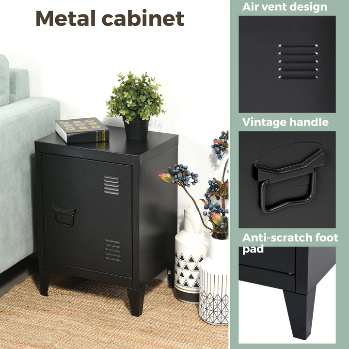 Meuble R Armoire de rangement en métal élégant au design minimaliste
