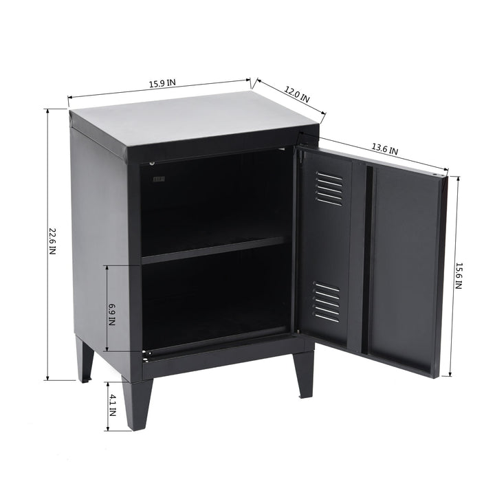 Meuble R Armoire de rangement en métal élégant au design minimaliste